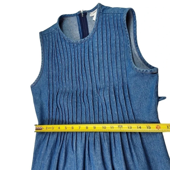 Neiman Marcus Denim Maxi Dress Size 6 - Picture 7 of 11